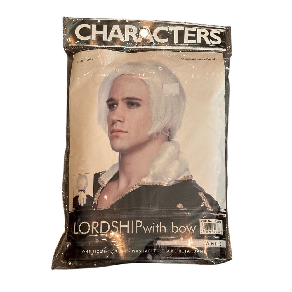 Lordship With Bow Wig White One Size Fits Most Adult New
